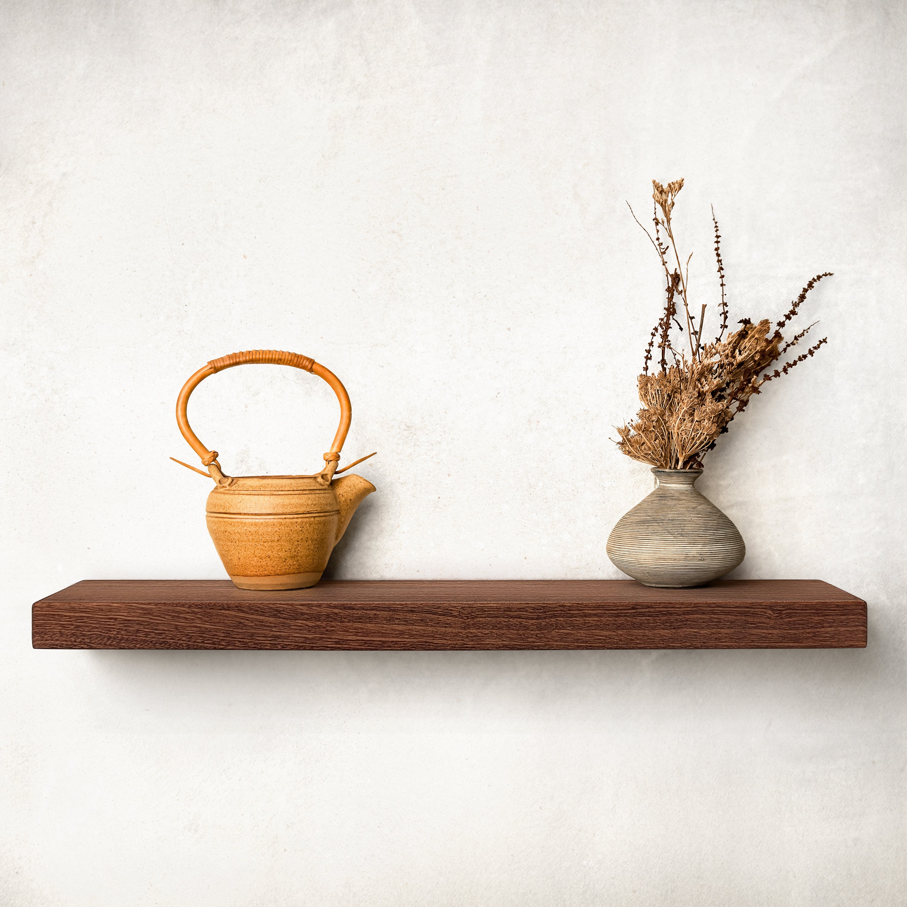 Thick Mahogany Floating Shelf in 12" to 84" lengths
