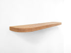 Thick Oak Floating Shelf with Rounded Corners and Grommet Hole