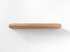 Thick Oak Floating Shelf with Rounded Corners and Grommet Hole
