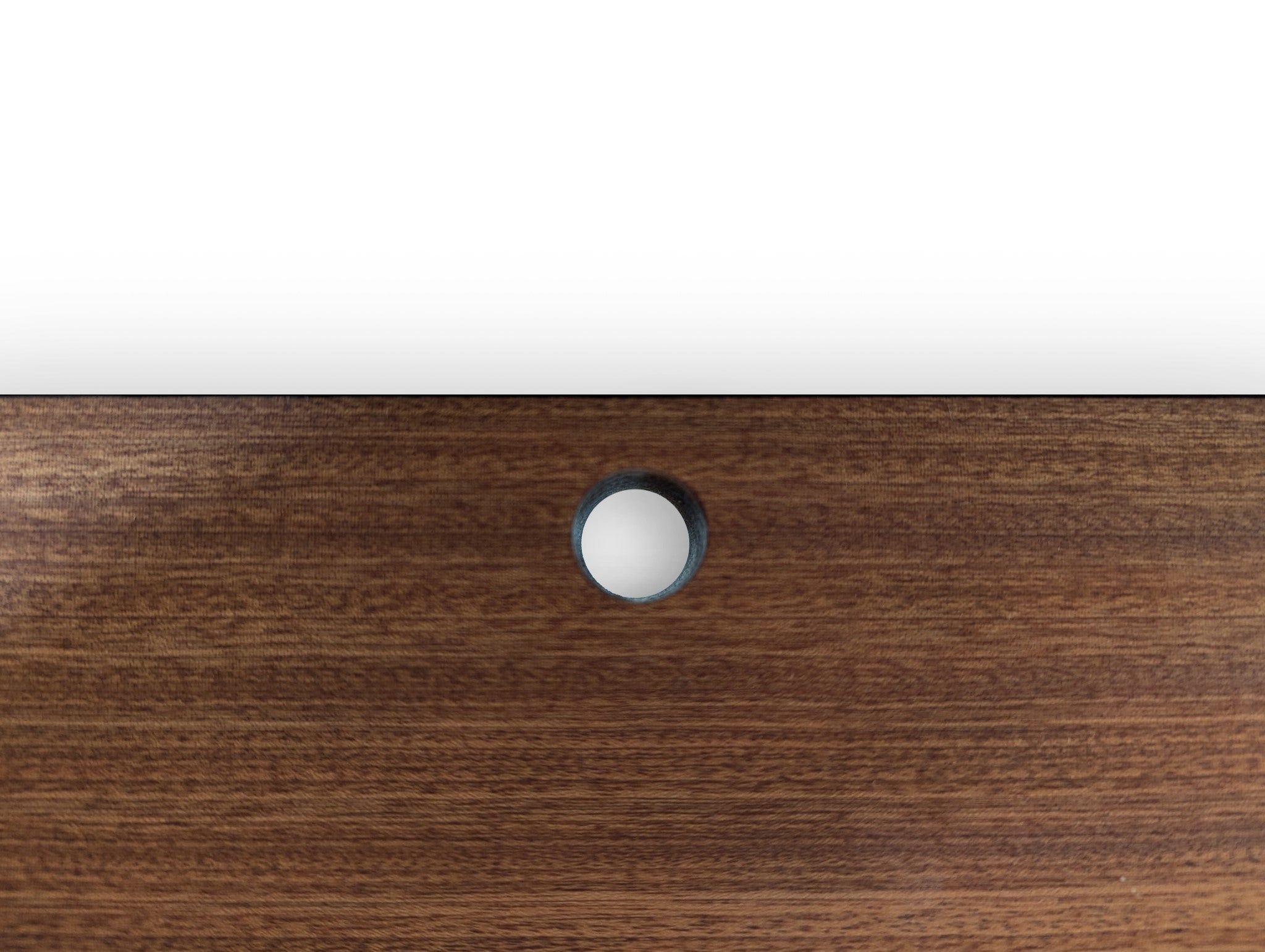 Thick Oak Floating Shelf with Rounded Corners and Grommet Hole