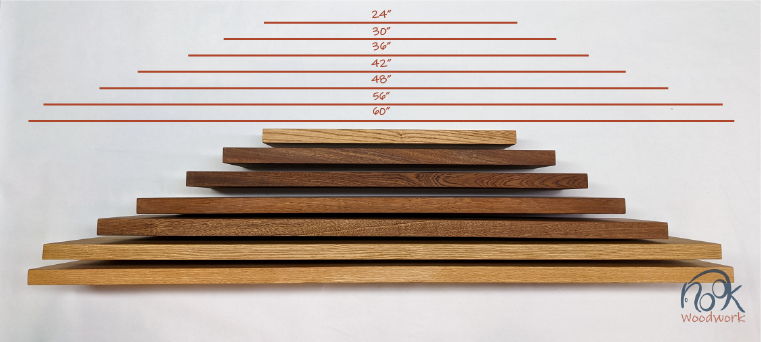 Solid Wood Shelf with Oak Brackets