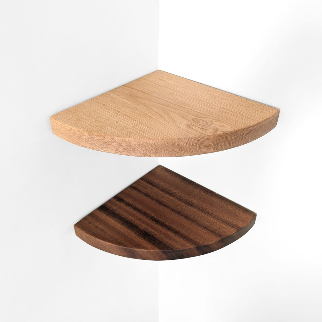 Corner Shelf with Visible Bracket