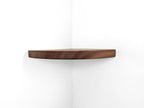 Floating Corner Shelf with Cord Hole in Oak