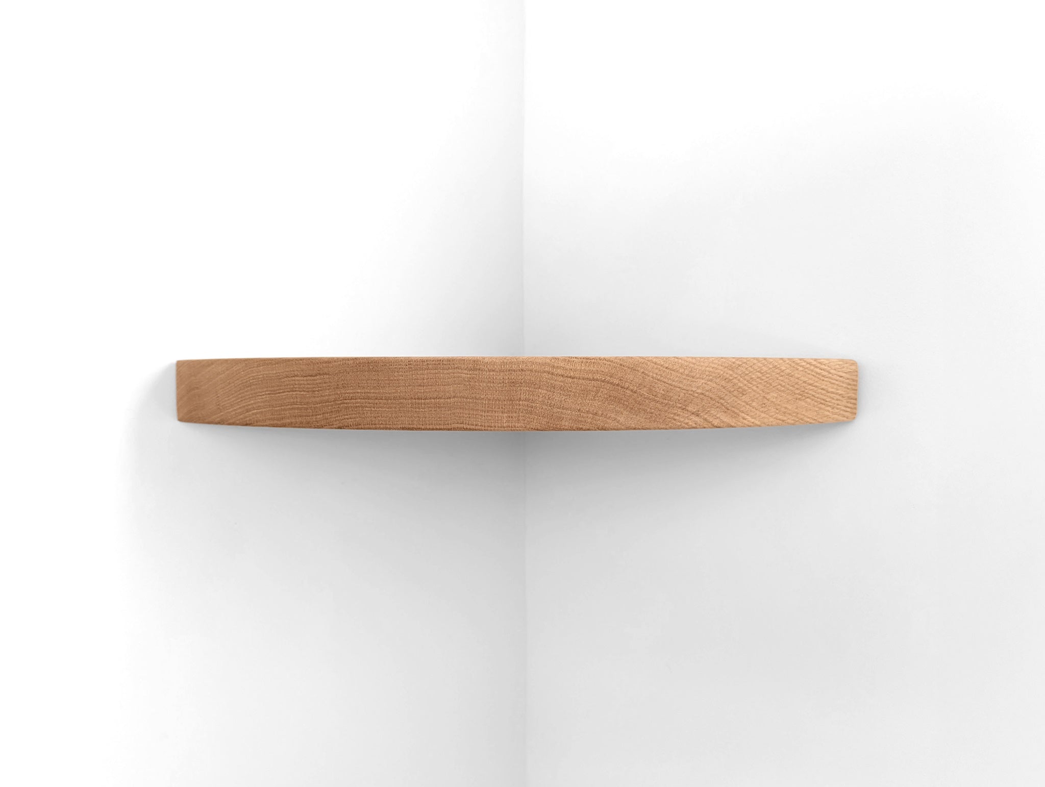 Floating Corner Shelf with Cord Hole in Mahogany