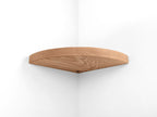 Floating Corner Shelf with Cord Hole in Oak