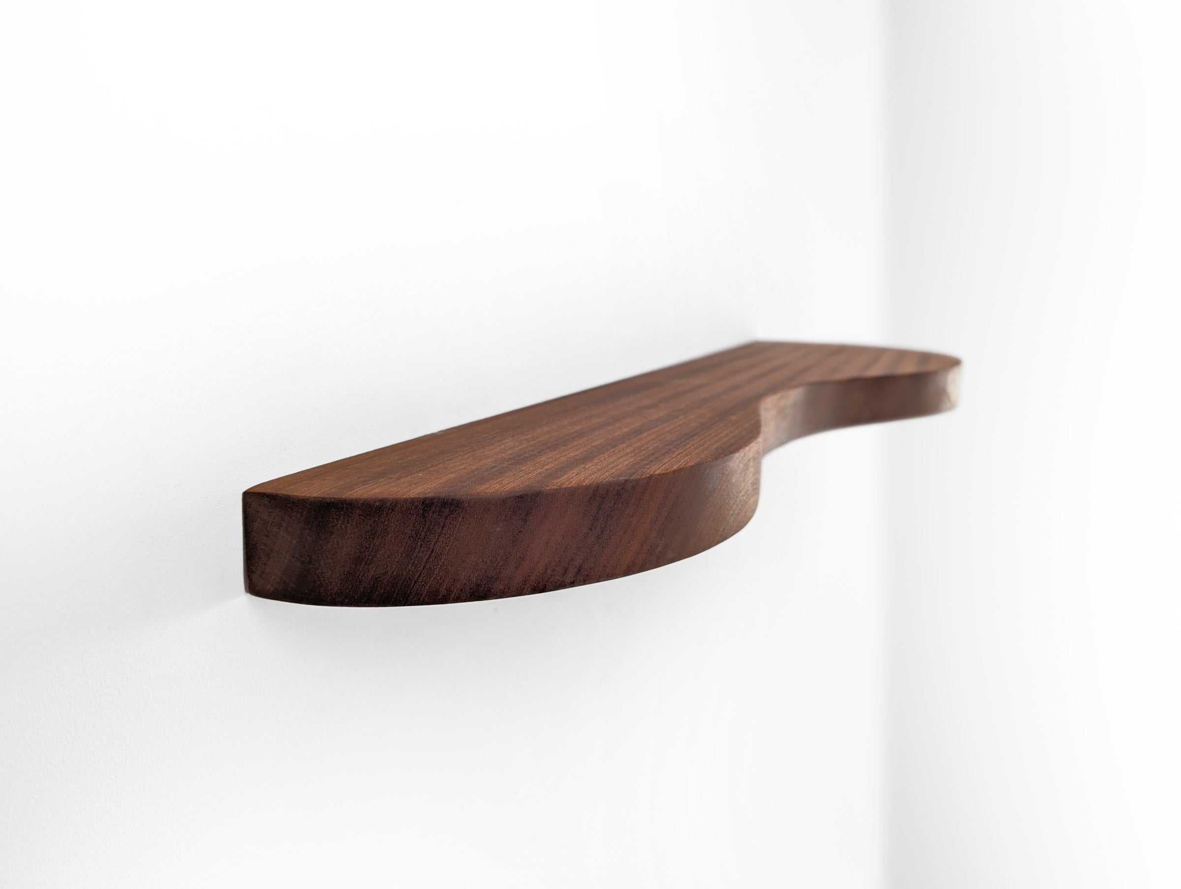 Double Curve Thick Mahogany Floating Shelf