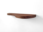 Double Curve Thick Oak Floating Shelf
