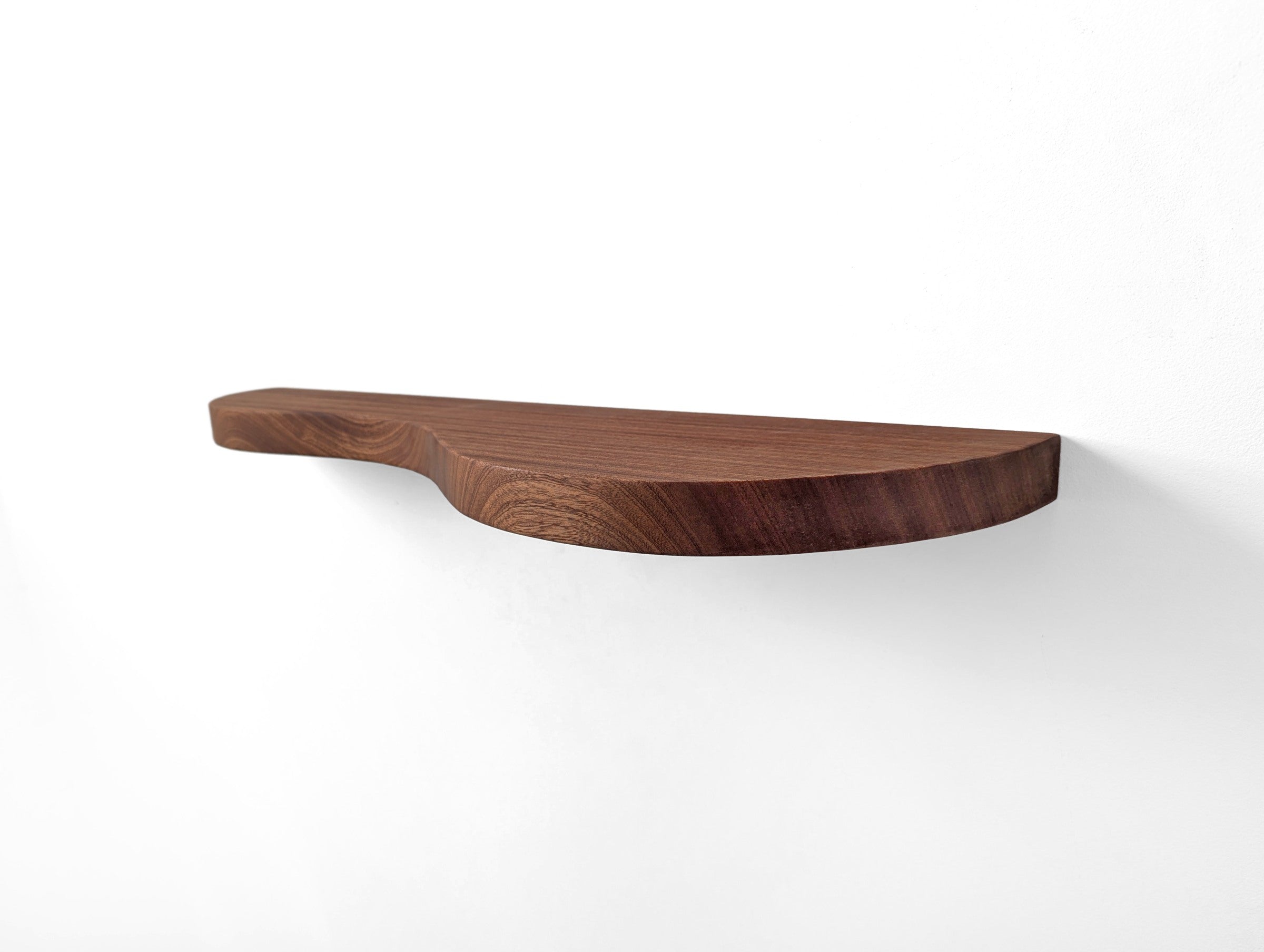 Double Curve Thick Oak Floating Shelf