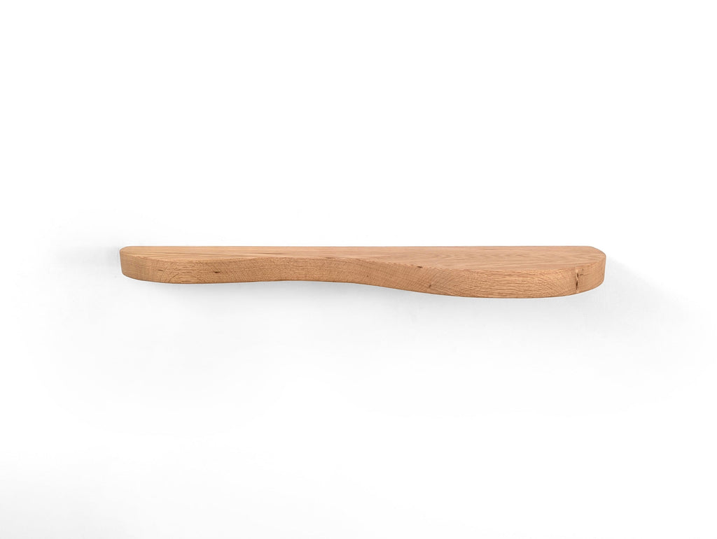 Double Curve Thick Mahogany Floating Shelf