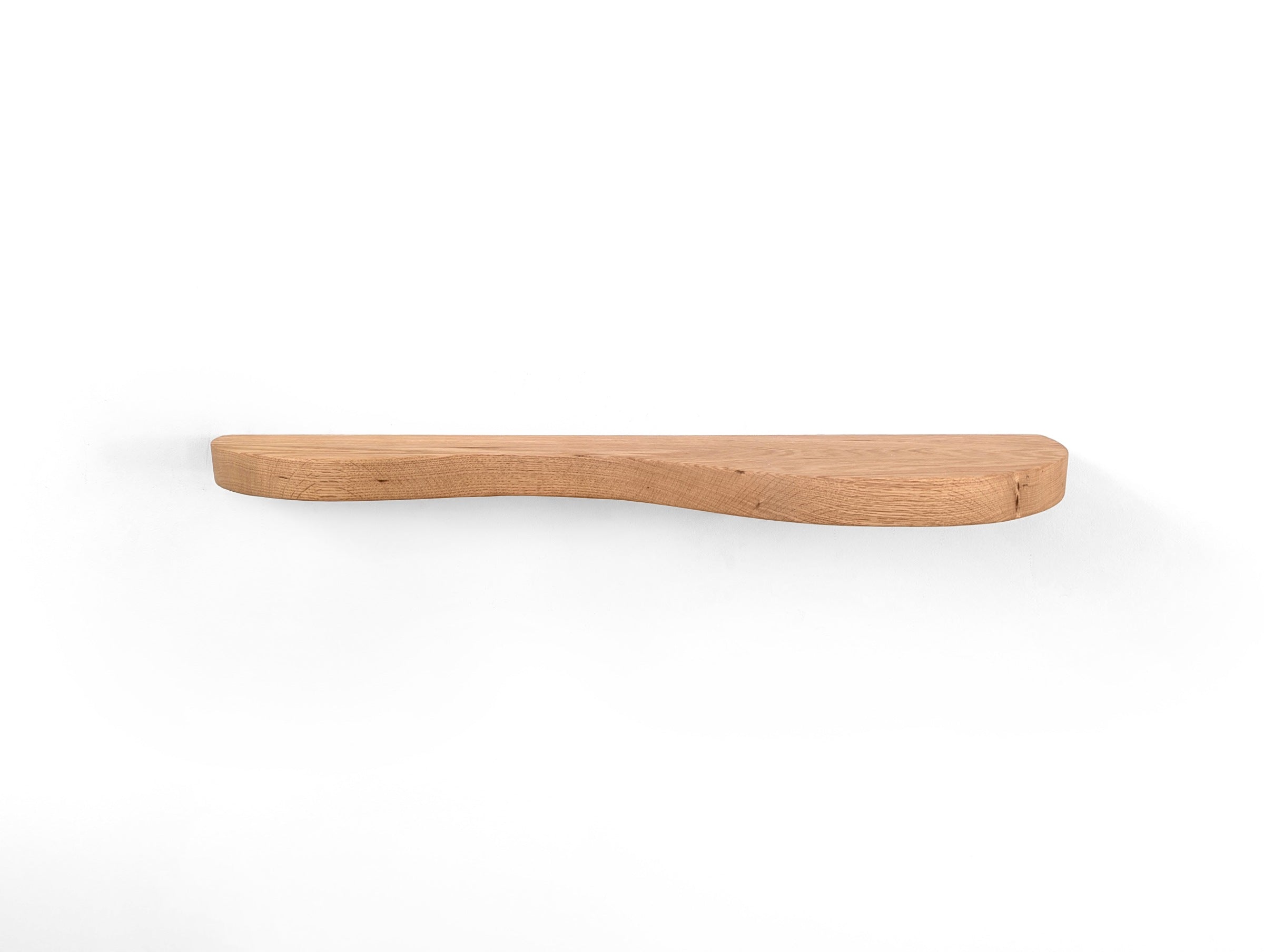 Double Curve Thick Mahogany Floating Shelf