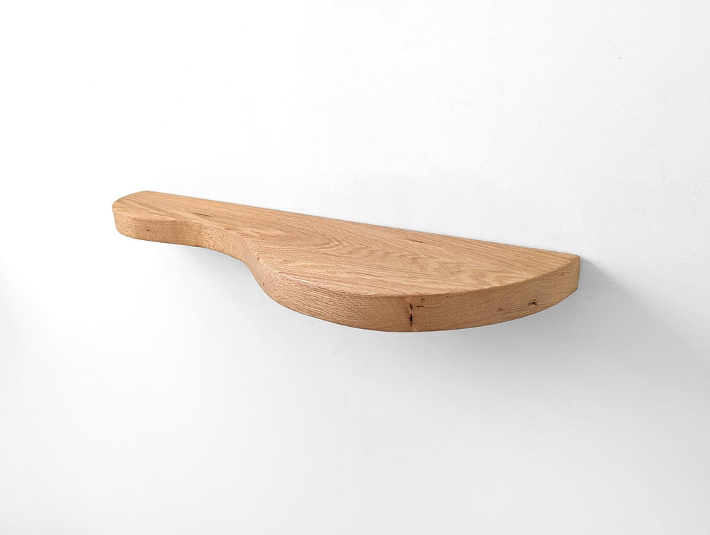 Double Curve Thick Mahogany Floating Shelf