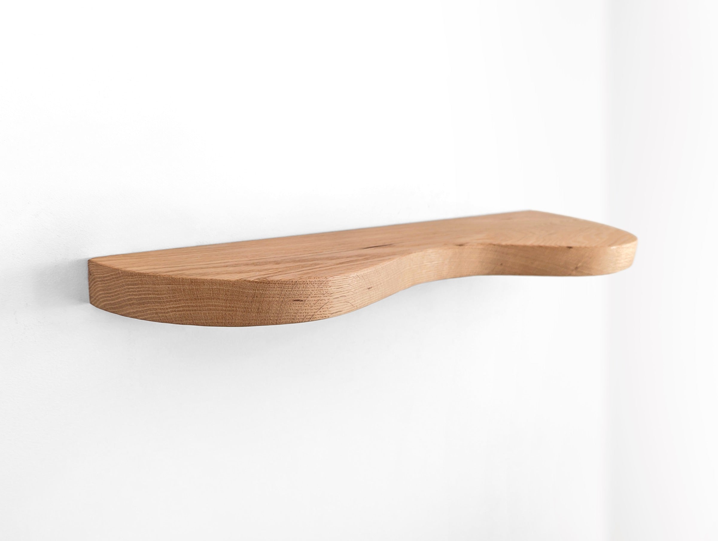 Double Curve Thick Mahogany Floating Shelf