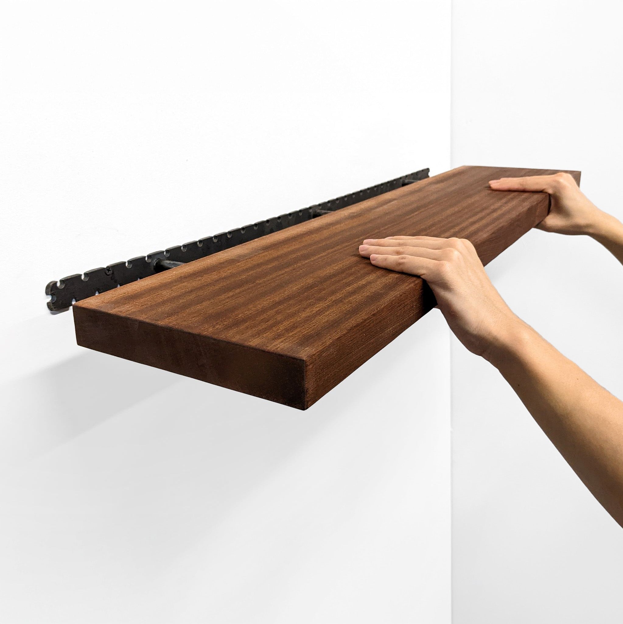Thick Mahogany Floating Shelf in 12" to 84" lengths