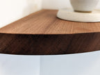 Floating Corner Shelf with Round Edge in Mahogany