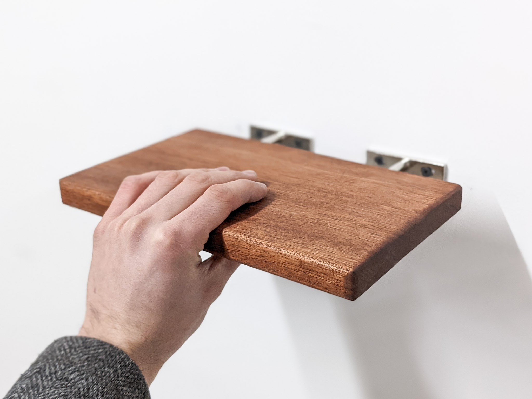 Thin Mahogany Floating Shelf in 6" to 36" lengths