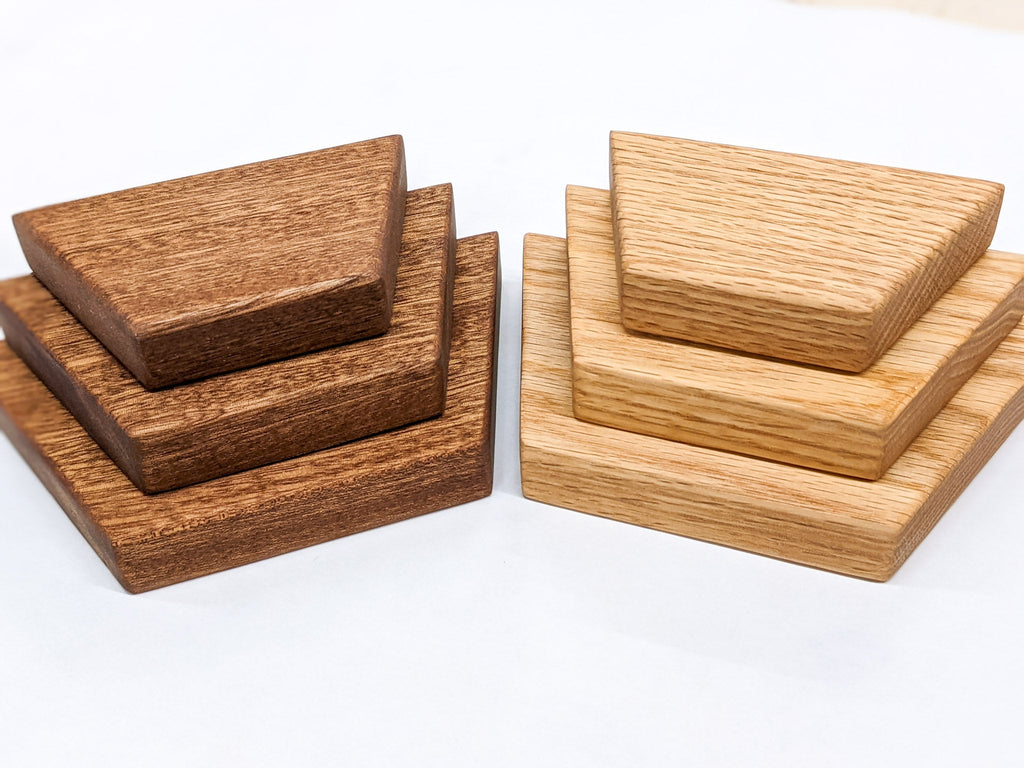Small Trapezoid Display Shelf in Oak