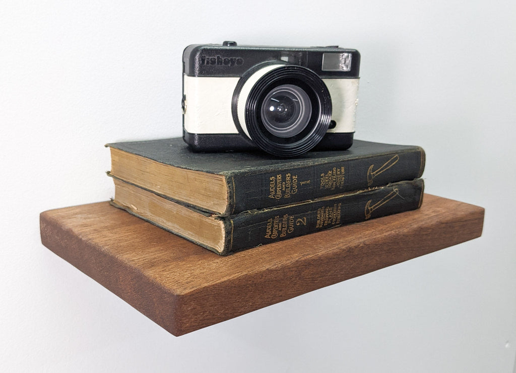Thin Mahogany Floating Shelf in 6" to 36" lengths