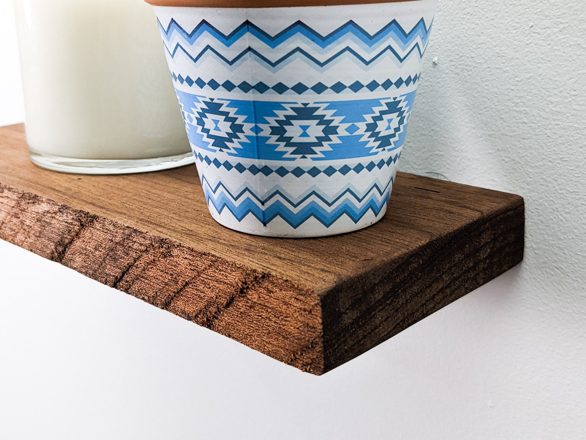 Live Edge Wood Shelf in Mahogany