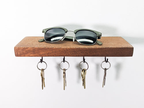 Floating Shelf for Keys in Mahogany