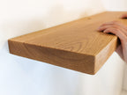 Thick Oak Floating Shelf with Grommet Hole