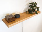 Thick Mahogany Floating Shelf with Grommet Hole