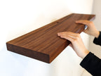 Thick Oak Floating Shelf with Grommet Hole