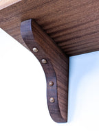 Solid Wood Shelf with Mahogany Brackets