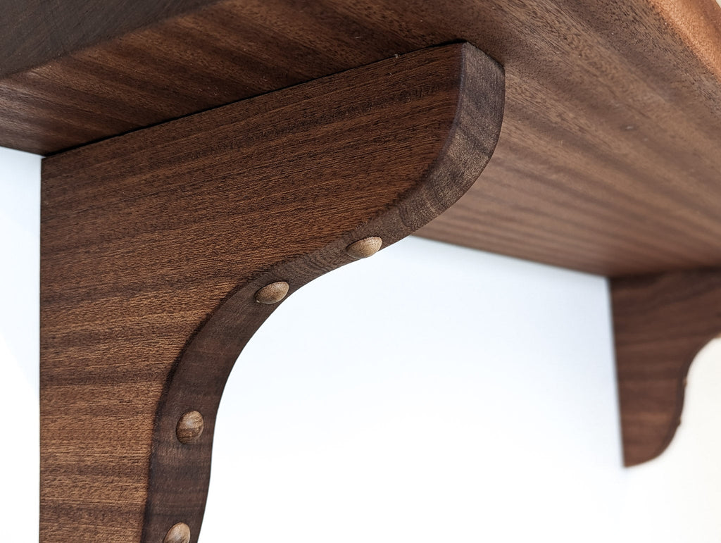 Solid Wood Shelf with Oak Brackets