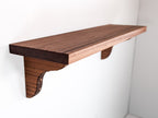 Solid Wood Shelf with Mahogany Brackets