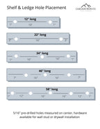 Powder Coated Steel Picture Ledge Shelf