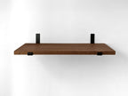 Thick Oak Shelf with Black Steel J Brackets