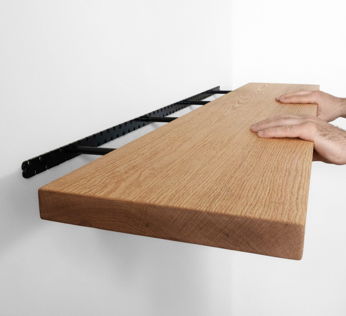 Thick Oak Floating Shelf in 12" to 84" lengths