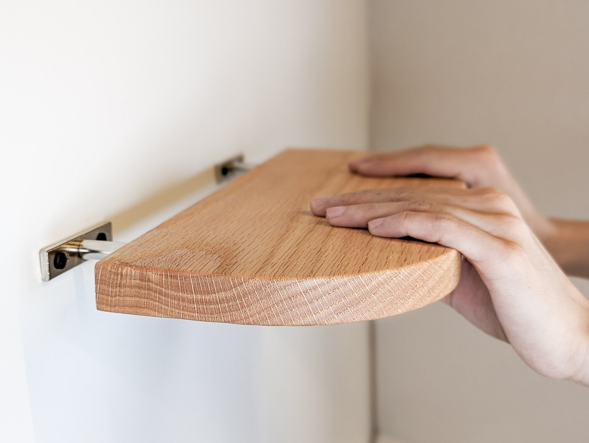 Thin Mahogany Floating Shelf with Rounded Corners