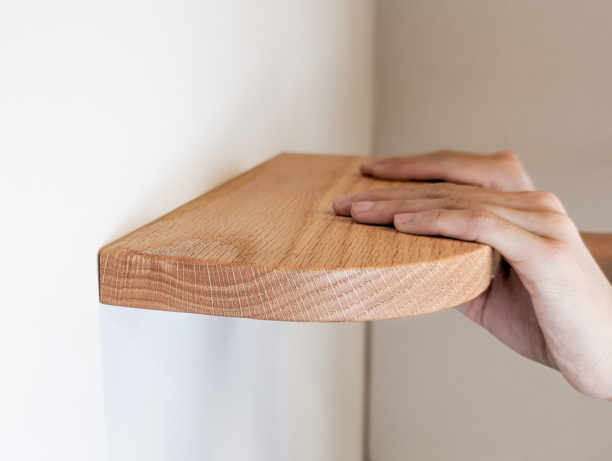 Thin Mahogany Floating Shelf with Rounded Corners