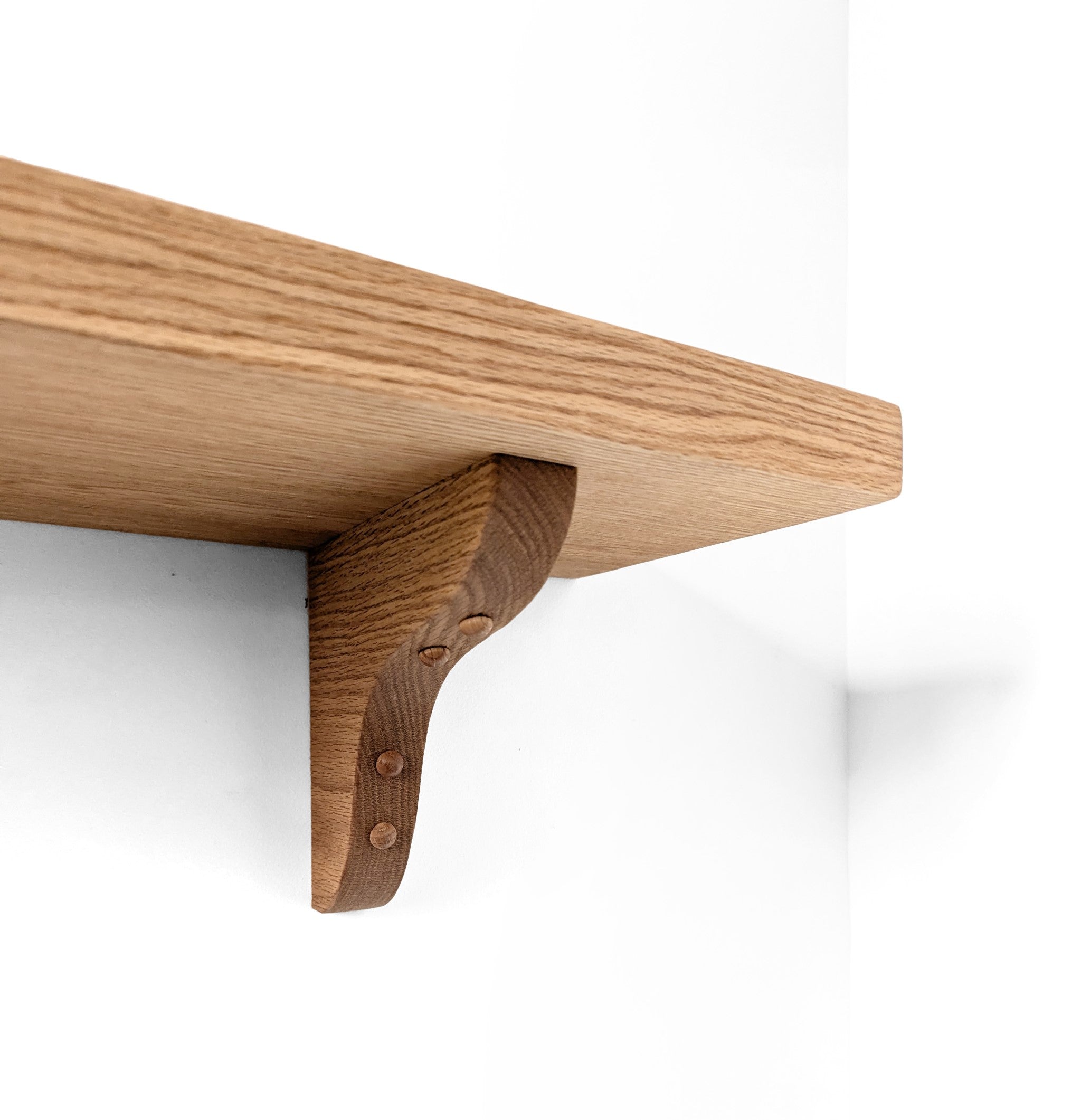 Solid Wood Shelf with Mahogany Brackets
