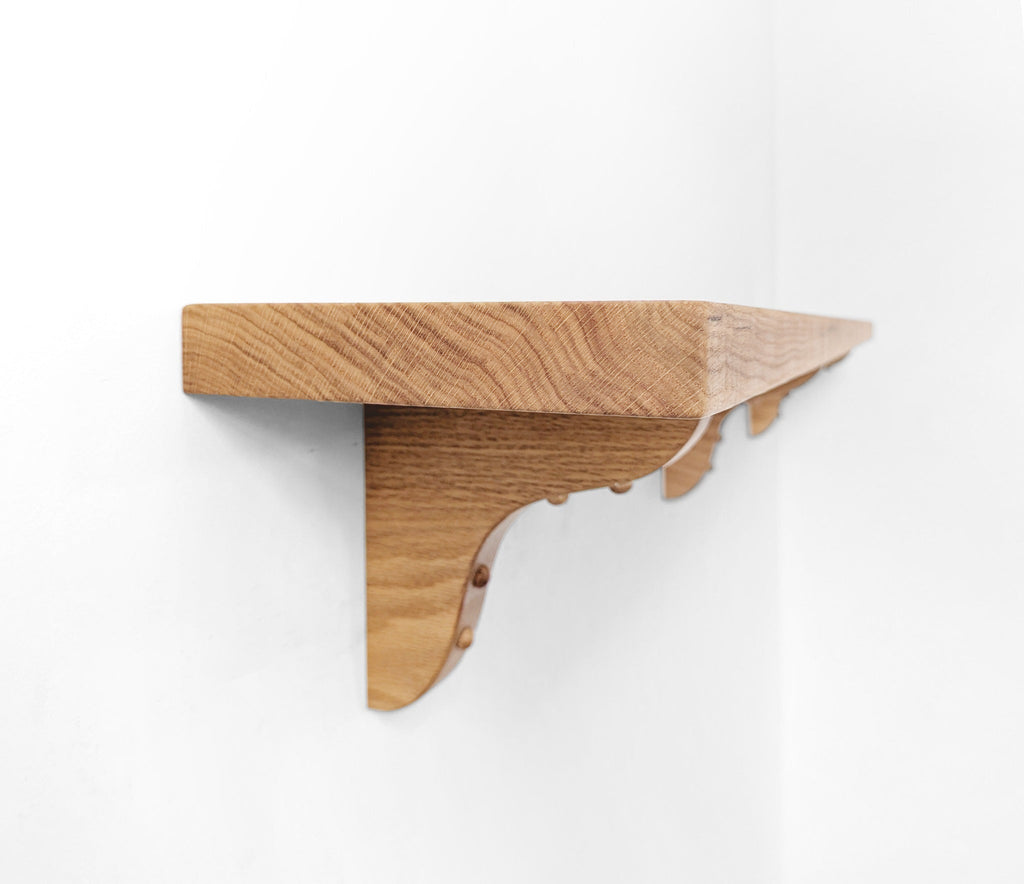 Solid Wood Shelf with Oak Brackets