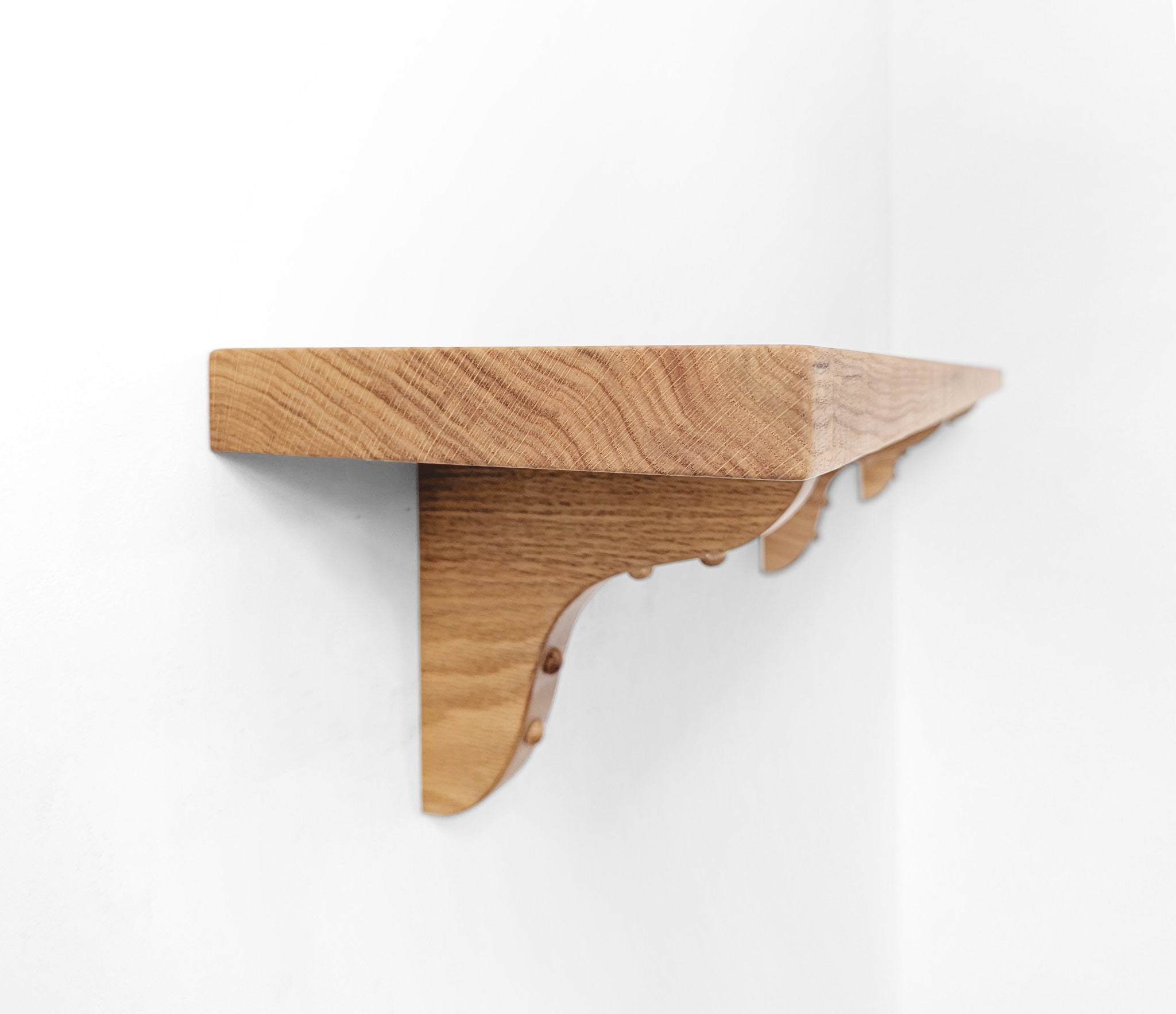 Solid Wood Shelf with Oak Brackets