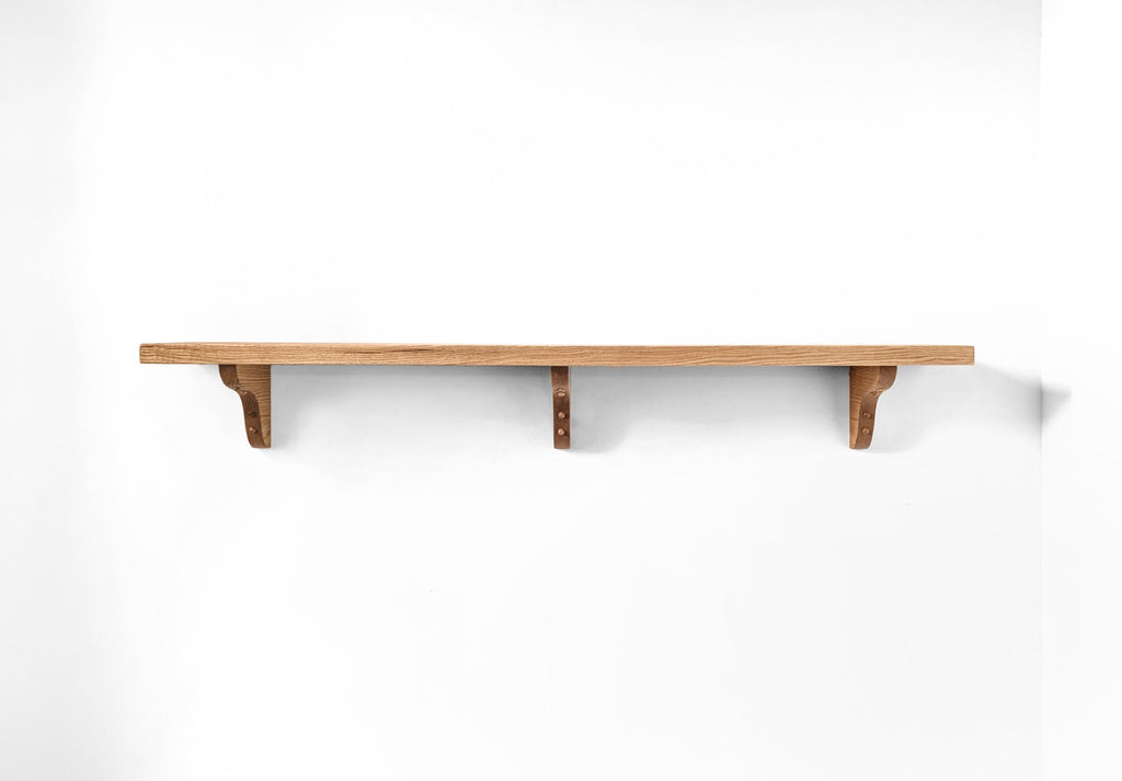 Solid Wood Shelf with Oak Brackets